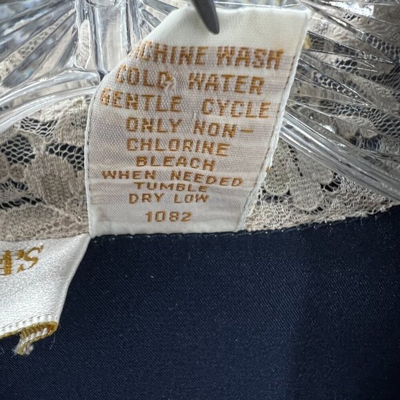 Vintage Victorias Secret Womens Pajama Top Medium Blue Button Front Gold Label - Picture 6 of 9